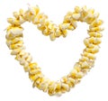 Isolated Heart-Shaped Hawaiian Lei