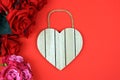 An Isolated Heart Shaped Wooden Plaque. Royalty Free Stock Photo