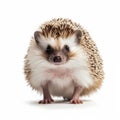 Isolated Hedgehog on white Background. AI