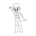 Isolated heroe draw costume vector illustration