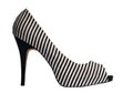 White Striped High Heels