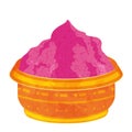 Isolated hindu powder on artisan vase Vector