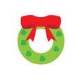 Isolated holly wreath icon. Christmas ornament