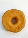 Isolated homemade donut on top of white background