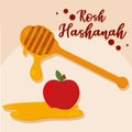 Isolated honey rosh hashana cartoon