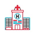 Isolated hospital building medical icon Vector