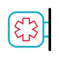 Isolated hospital poster with a cross Medical icon Vector