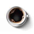 Isolated Hot Black Coffee: White Cup. Generative AI Royalty Free Stock Photo