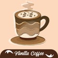 Isolated hot vanilla coffee drink Vector