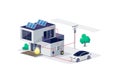 Isolated home electricity scheme with battery energy storage and electric car charging