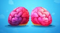 Isolated human brain hemispheres displayed on a clean white background for educational purposes Royalty Free Stock Photo