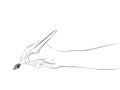 Isolated human hand side view holding brush sketch vector Royalty Free Stock Photo