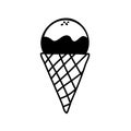 Isolated ice cream cone silhouette style icon vector design