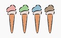 Isolated Ice Creams Illustration