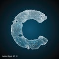 Ice Font of Letter C Royalty Free Stock Photo