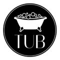 Isolated icon Bath tub with bubbles