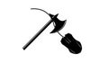 Isolated icon of mouse and handaxe Royalty Free Stock Photo