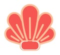 Isolated icon of pink shell, sea creature, marine life, icon for logo or website, app, underwater