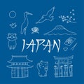 Isolated icons of Japan.