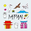 Isolated icons of Japan.