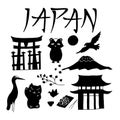 Isolated icons of Japan.