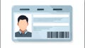 Isolated Identification Card Showcasing the Person\'s Image and a Barcode Royalty Free Stock Photo