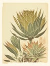 Isolated illustration of an agave plant in retro risograph risoprint style Royalty Free Stock Photo