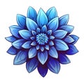 isolated illustration of blue exotic flower. Generative AI