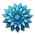 isolated illustration of blue exotic flower. Generative AI