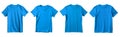isolated illustration of blue t-shirts. Generative AI
