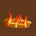 Isolated illustration of campfire logs burning bonfire and firewood stack vector Royalty Free Stock Photo