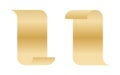 paper scrolls of golden color Royalty Free Stock Photo