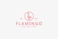 Isolated Illustration Flamingo Bird Logo.