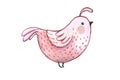 Cute watercolor quail , isolated illustration good for baby clothes print, children greeting card