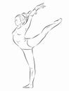 Illustration of a gymnast woman, vector draw Royalty Free Stock Photo