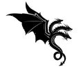 Black Dragon with Three Heads Royalty Free Stock Photo