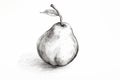 Isolated illustration of a pear in handdrawn style.