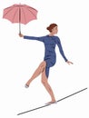 Illustration of a woman rope-walker, vector draw