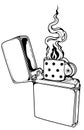 Lighter. Isolated illustration of a retro lighter on a white background. Royalty Free Stock Photo