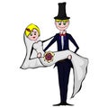 Isolated illustration of suitors Royalty Free Stock Photo