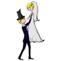 Isolated illustration of suitors Royalty Free Stock Photo