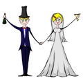 Isolated illustration of suitors Royalty Free Stock Photo