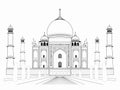 Illustration of an taj mahal , vector draw