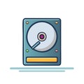 Isolated illustration of a vector hard drive data storage component design Royalty Free Stock Photo