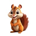 Adorable Baby Squirrel. Cute Digital Illustration. Animal Character.