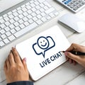 Live chat service isolated on white background