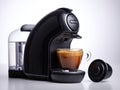 An isolated image of a modern coffee machine ready for use Royalty Free Stock Photo