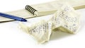 Isolated image of a notebook and pen closeup Royalty Free Stock Photo