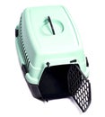 Isolated image ,open bicolor cat carrier for carrying animals