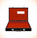 Isolated image of open suitcase. Trunk. Case. Acce